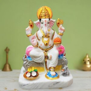 Lord Ganesh idol showpiece for home and office (Marble) -10 inch - Image 1