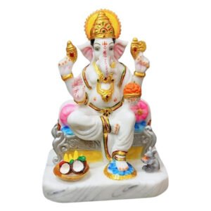 Lord Ganesh idol showpiece for home and office (Marble) -10 inch - Image 2