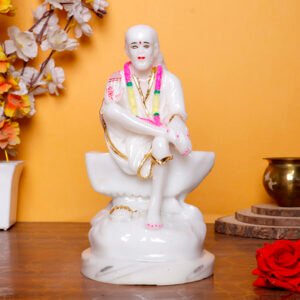 Shirdi Sai Baba Idol Statue for Home & Office (Marble) - 9 Inch