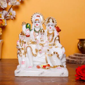 Shiv Parivaar Idol Showpiece for home & office (Marble) - 9 Inch