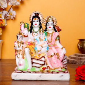 Shiv Parivaar Idol Showpiece for home & office (Marble) - 9 Inch - Image 1