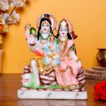 Shiv Parivar Idol Showpiece for home & office (Marble) - 9 Inch