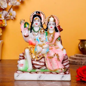 Shiv Parivar Idol Showpiece for home & office (Marble) - 9 Inch