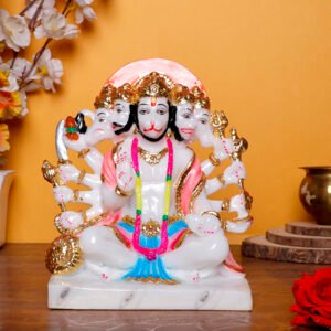 The Lord Panchmukhi Hanuman idol showpiece for home & office (Marble) - 9 inch