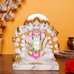 The Lord Panchmukhi Hanuman idol showpiece for home & office (Marble) - 9 inch