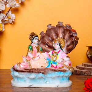 Vishnu & Laxmi Idol Showpiece for home & office - (Marble) - 9 inch - Image 1