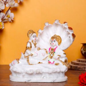 Vishnu & Laxmi Idol Showpiece for home & office - (Marble) - 9 inch - Image 1