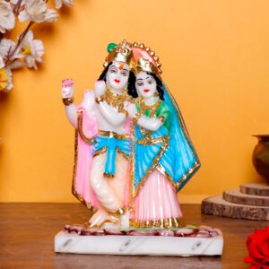 Vishnu & Laxmi Idol Showpiece for home & office - (Marble) - 9 inch - Image 1