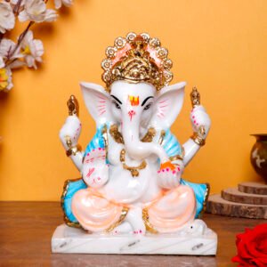 This exquisite Lord Ganesh idol showpiece idol for home & office (Marble) – 9 inch - Image 1