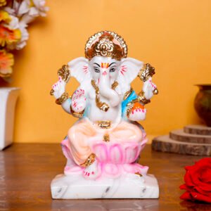 Lord Ganesh Idol Showpiece for home & office (Marble) - 7 inch