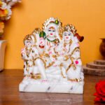 Shiv Parivaar Idol Showpiece for home & office (Marble) - 7 Inch