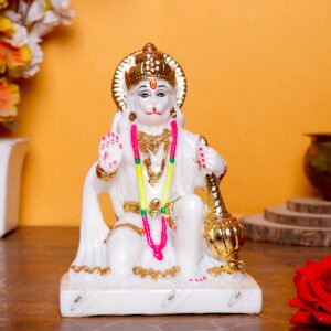 The Lord Hanuman idol showpiece idol for home & office (Marble) - 7 inch