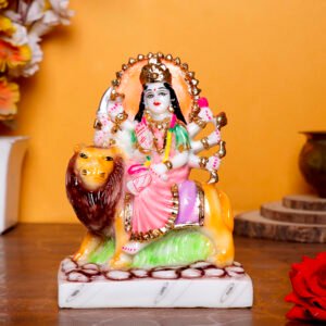 Goddess Maa Durga Idol Showpiece for home and office (Marble) - 7 Inch - Image 1