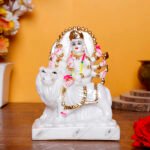 Goddess Maa Durga Idol Showpiece for home and office (Marble) - 7 Inch