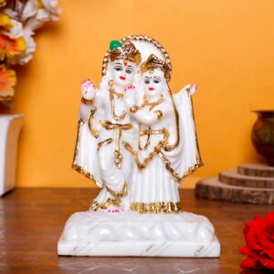 Vishnu & Laxmi Idol Showpiece for home & office - (Marble) - 7 inch - Image 1