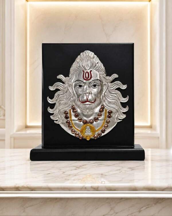 Hanuman Face Silver resin gift idol - view 2 | GW Creations