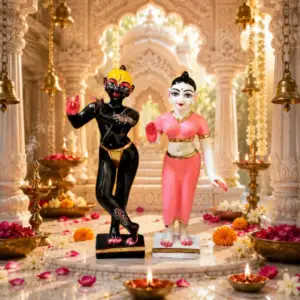 Jugal Jodi Radha & Krishna Idol – 12 Inch Marble Statue | Diwali & Janmashtami Gift