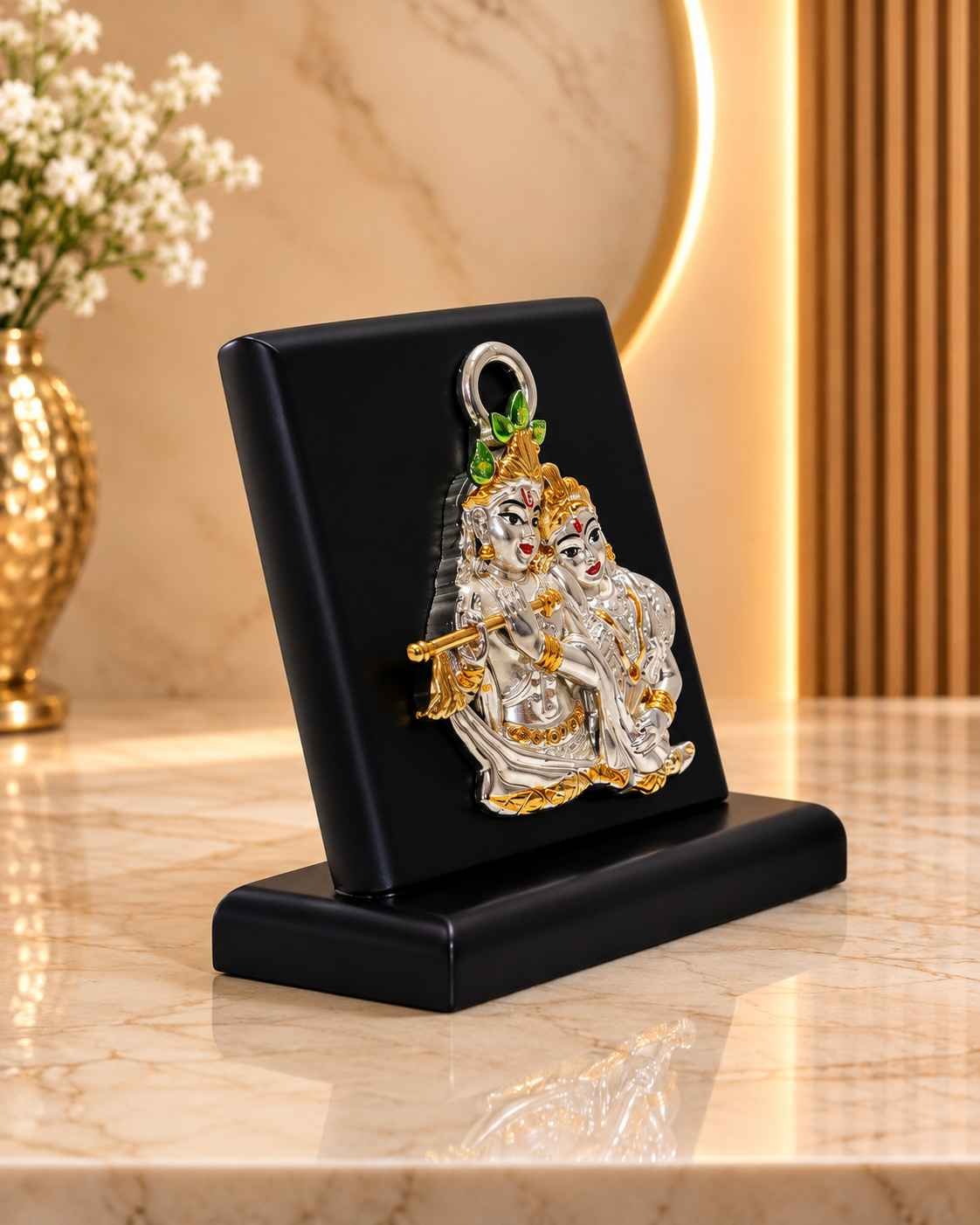 Radha Krishna Multicolor resin gift idol - view 2 | GW Creations