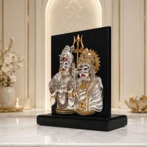 Shiv Parivar Gold resin gift idol - view 2 | GW Creations