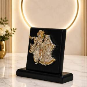 Radha Krishna Gold resin gift idol - view 3 | GW Creations