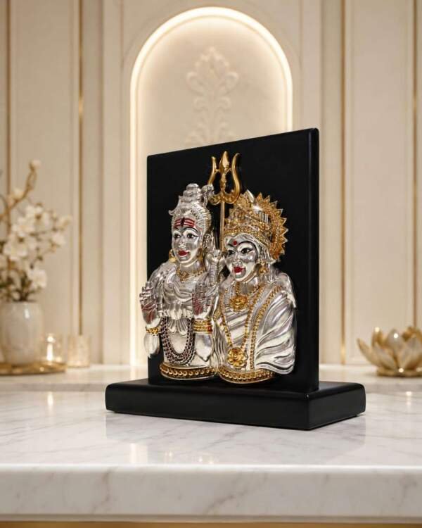 Shiv Parivar Gold resin gift idol - view 2 | GW Creations