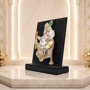 Krishna with Cow Gold resin gift idol - view 4 | GW Creations