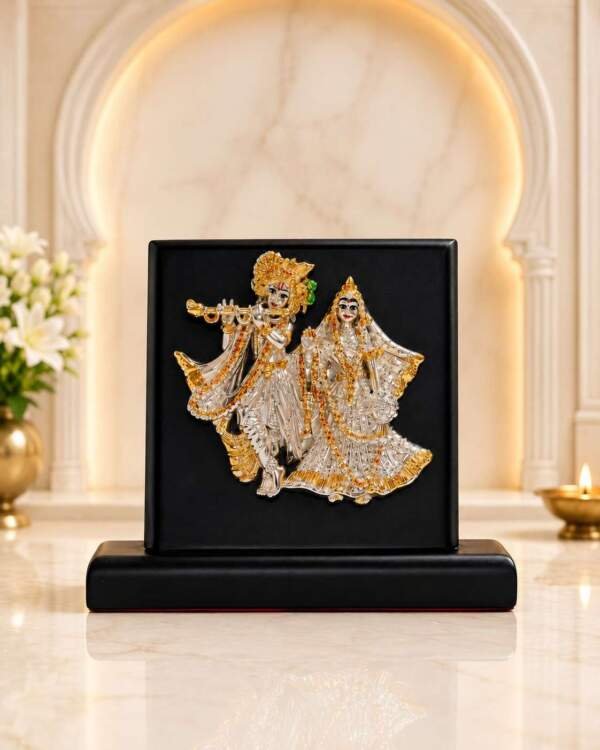 Radha Krishna Gold resin gift idol - view 4 | GW Creations