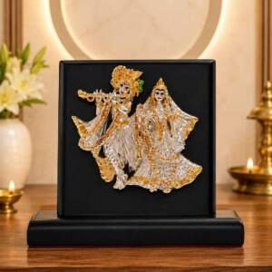 Radha Krishna Multicolor resin gift idol - view 4 | GW Creations