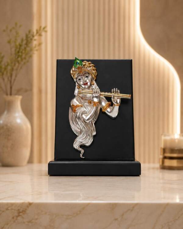 Flute Krishna Gold resin gift idol - view 4 | GW Creations