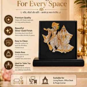 Radha Krishna Multicolor resin gift idol - view 5 | GW Creations