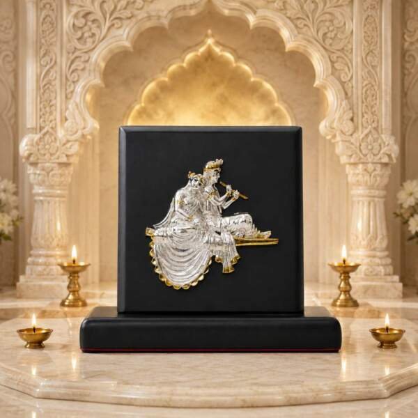 Radha Krishna Gold resin gift idol - view 4 | GW Creations