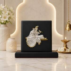 Radha Krishna Multicolor resin gift idol - view 4 | GW Creations