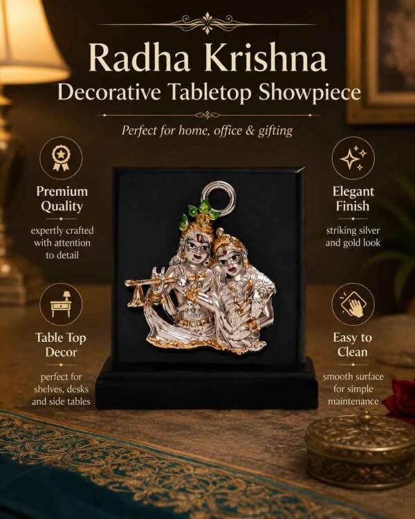 Radha Krishna Multicolor resin gift idol - view 6 | GW Creations