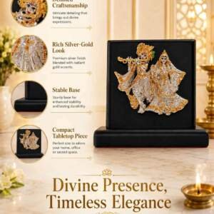 Radha Krishna Multicolor resin gift idol - view 6 | GW Creations