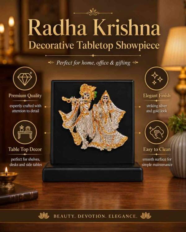 Radha Krishna Multicolor resin gift idol - view 7 | GW Creations