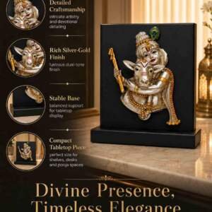 Krishna with Cow Multicolor resin gift idol - view 6 | GW Creations