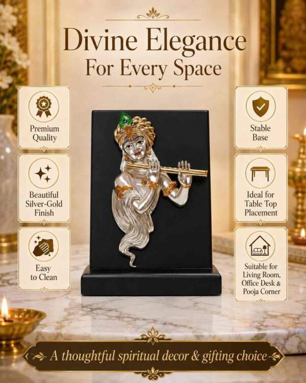Flute Krishna Multicolor resin gift idol - view 6 | GW Creations