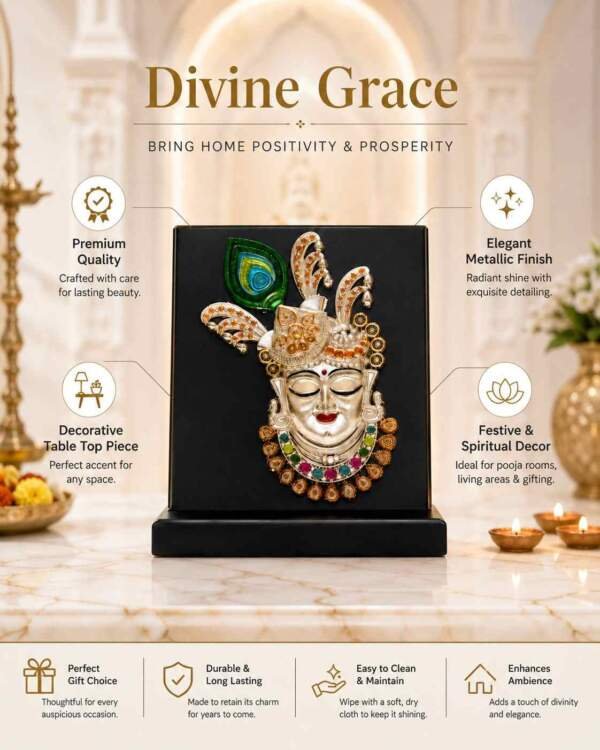Krishna Black resin gift idol - view 5 | GW Creations