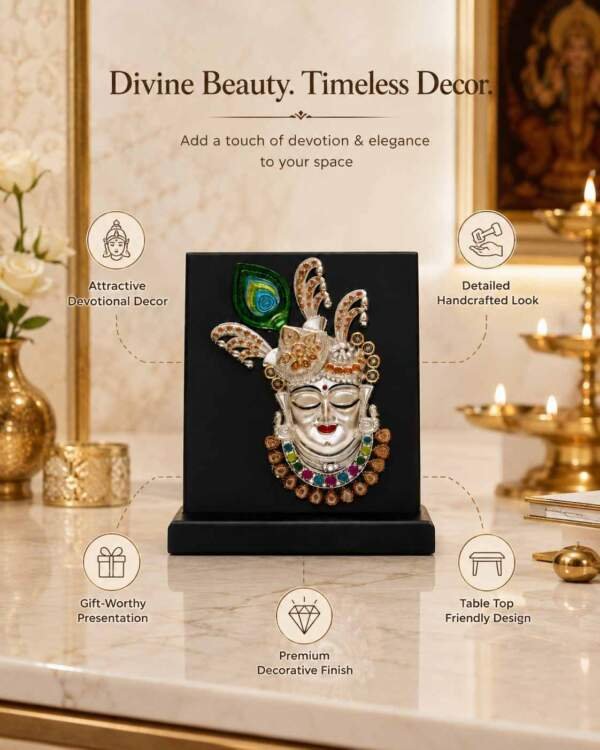 Krishna Silver resin gift idol - view 7 | GW Creations