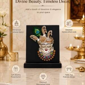 Krishna Black resin gift idol - view 7 | GW Creations