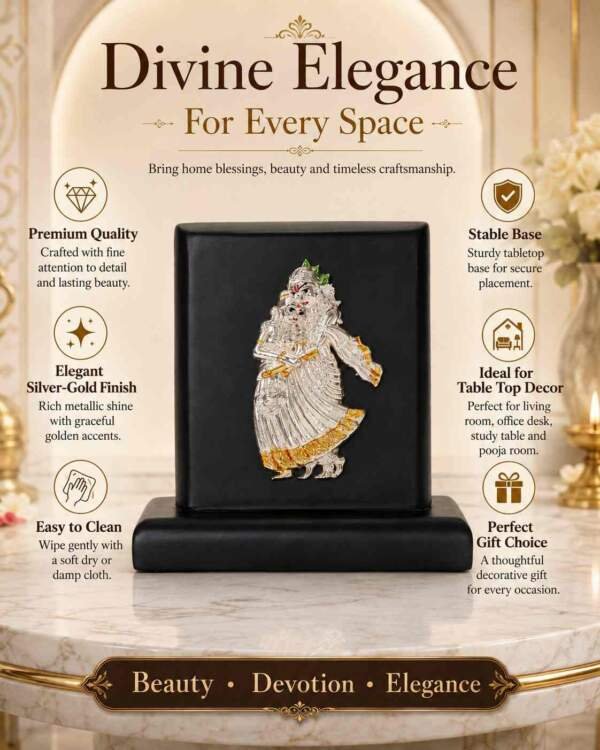 Radha Krishna Black And Gold resin gift idol - view 5 | GW Creations