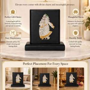 Radha Krishna Black And Gold resin gift idol - view 4 | GW Creations