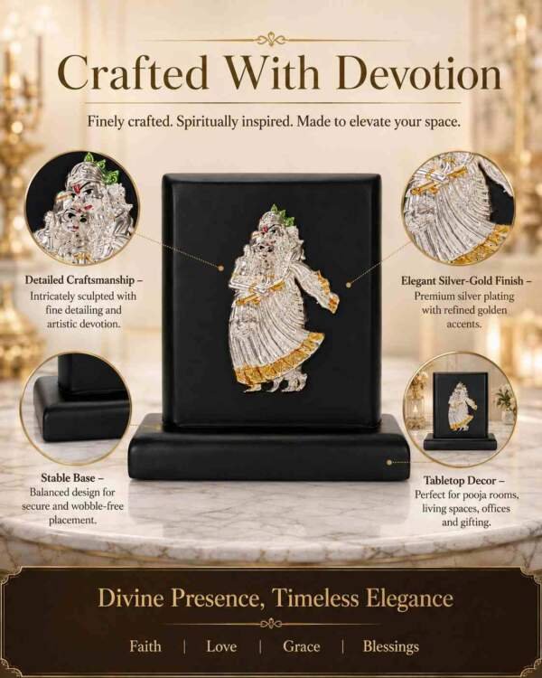 Radha Krishna Multicolor resin gift idol - view 7 | GW Creations