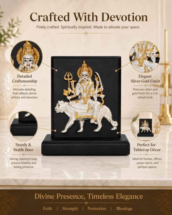 Durga Mata Gold resin gift idol - view 4 | GW Creations