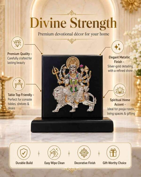 Sherawali Mata Black resin gift idol - view 5 | GW Creations