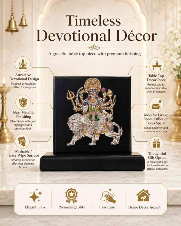 Sherawali Mata Multicolor resin gift idol - view 6 | GW Creations