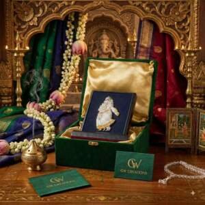 Radha Krishna Black And Gold resin gift idol - view 2 | GW Creations