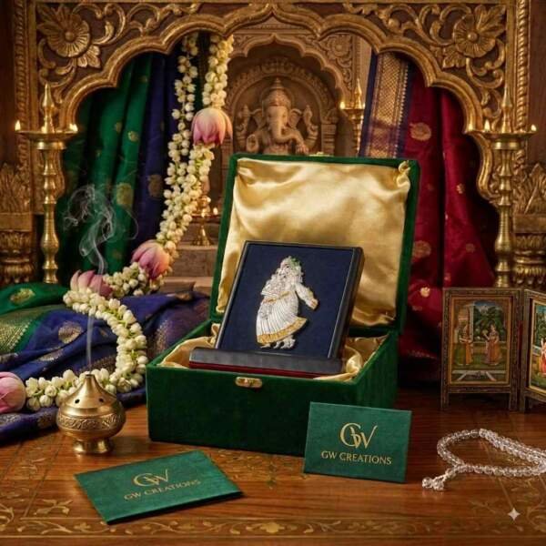 Radha Krishna Multicolor resin gift idol - view 8 | GW Creations