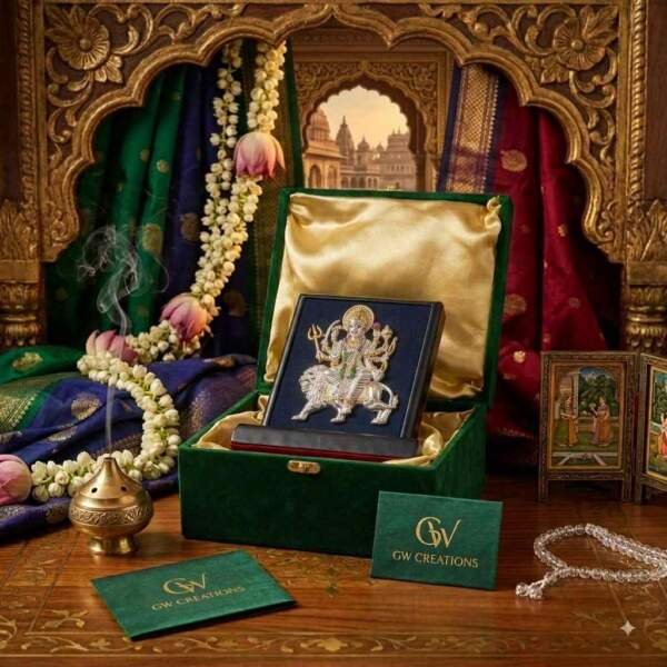 Sherawali Mata Black And Red resin gift idol - view 4 | GW Creations
