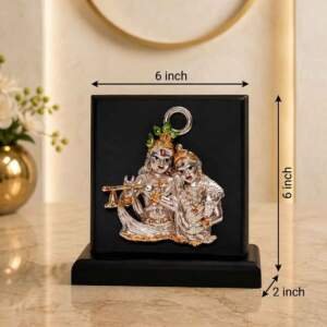 Radha Krishna Gold resin gift idol - view 7 | GW Creations